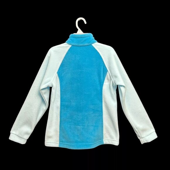 Columbia Youth Girls Full Zip Fleece Jacket Sz 14-16 (L) Light Blue Zip Pockets - Picture 4 of 9